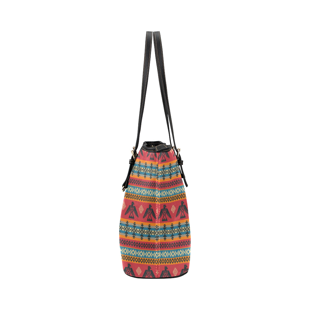 Eagles Native American Design Leather Tote Bag