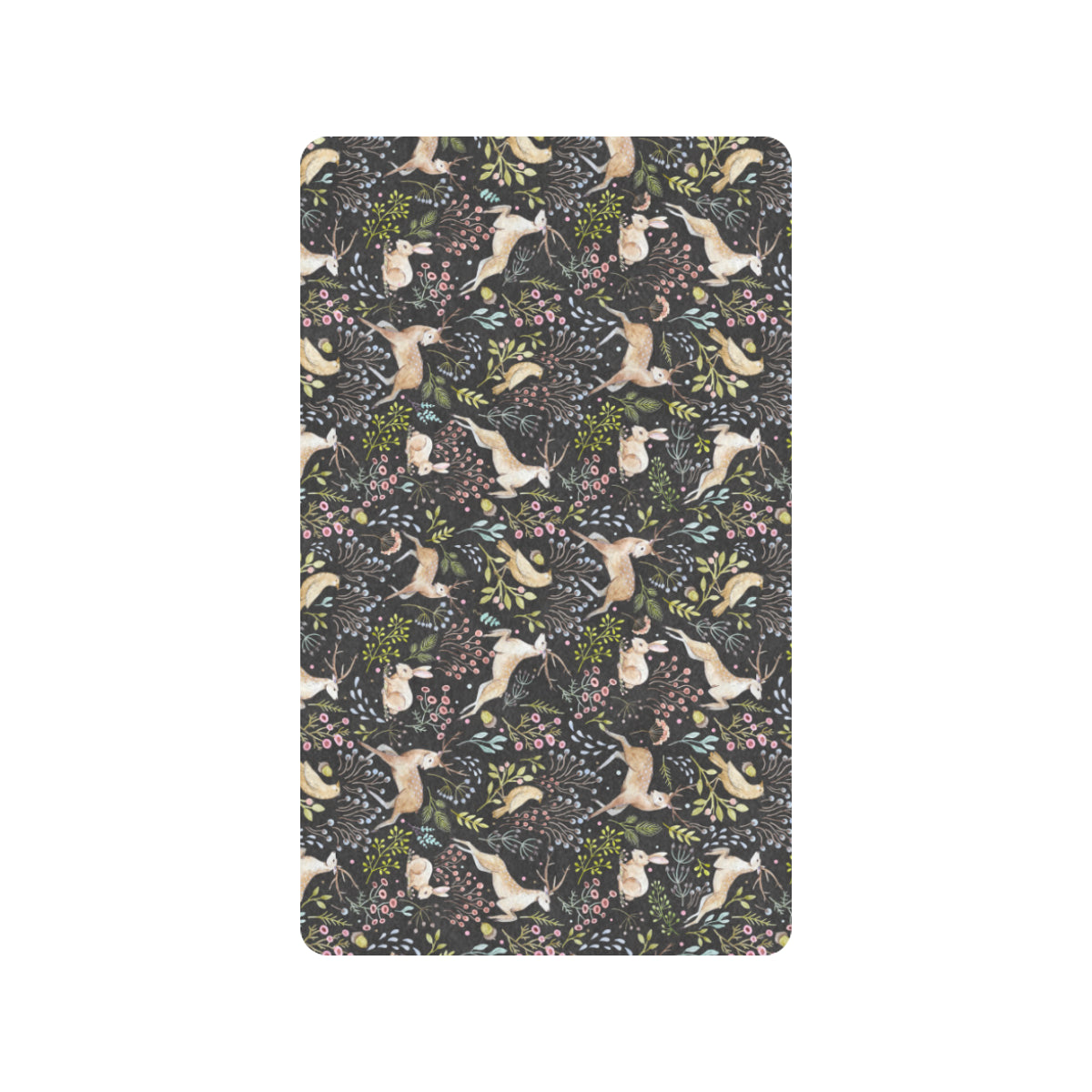 Deer Floral Jungle Rubber Doormat