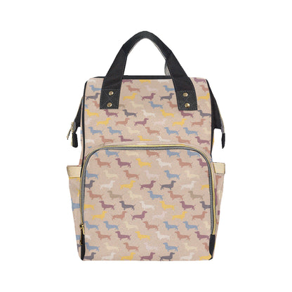 Dachshund Pattern Print Design 03 Diaper Bag Backpack