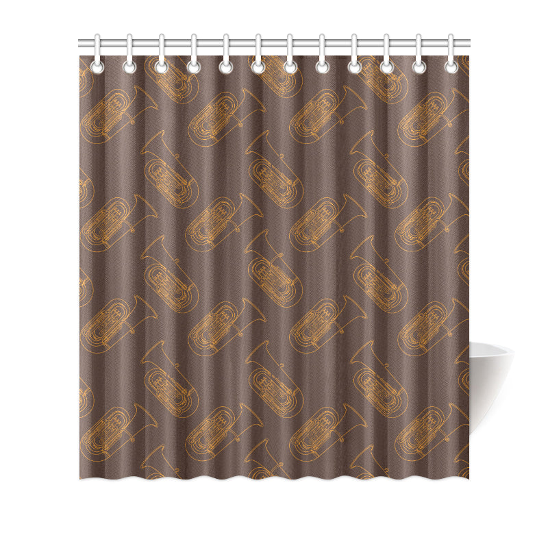 Tuba Pattern Print Design 02 Shower Curtain