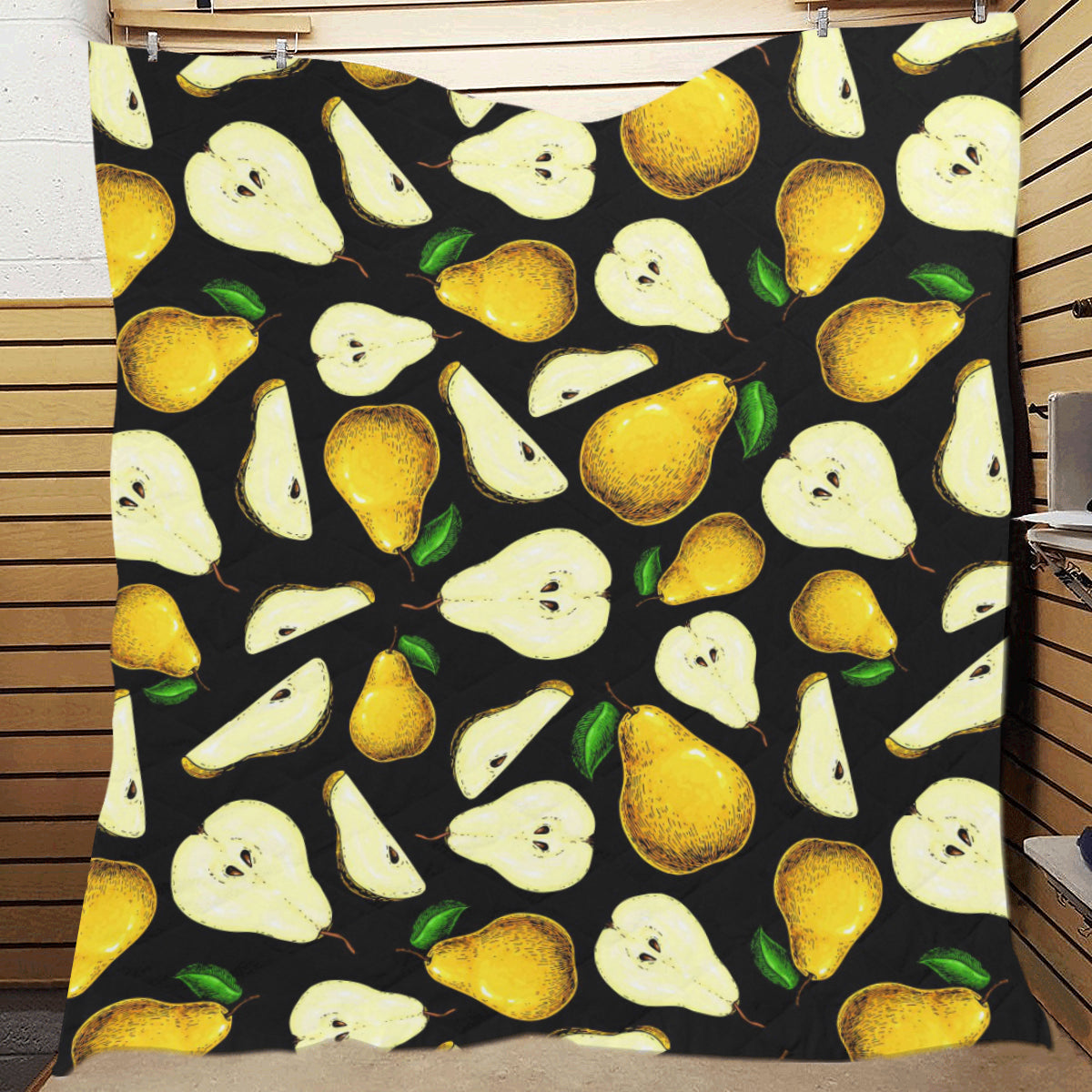 Pear Pattern Print Design PE01 Premium Quilt