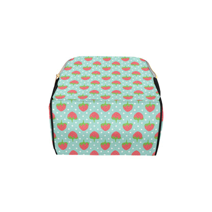 Strawberry Pattern Print Design SB06 Diaper Bag Backpack
