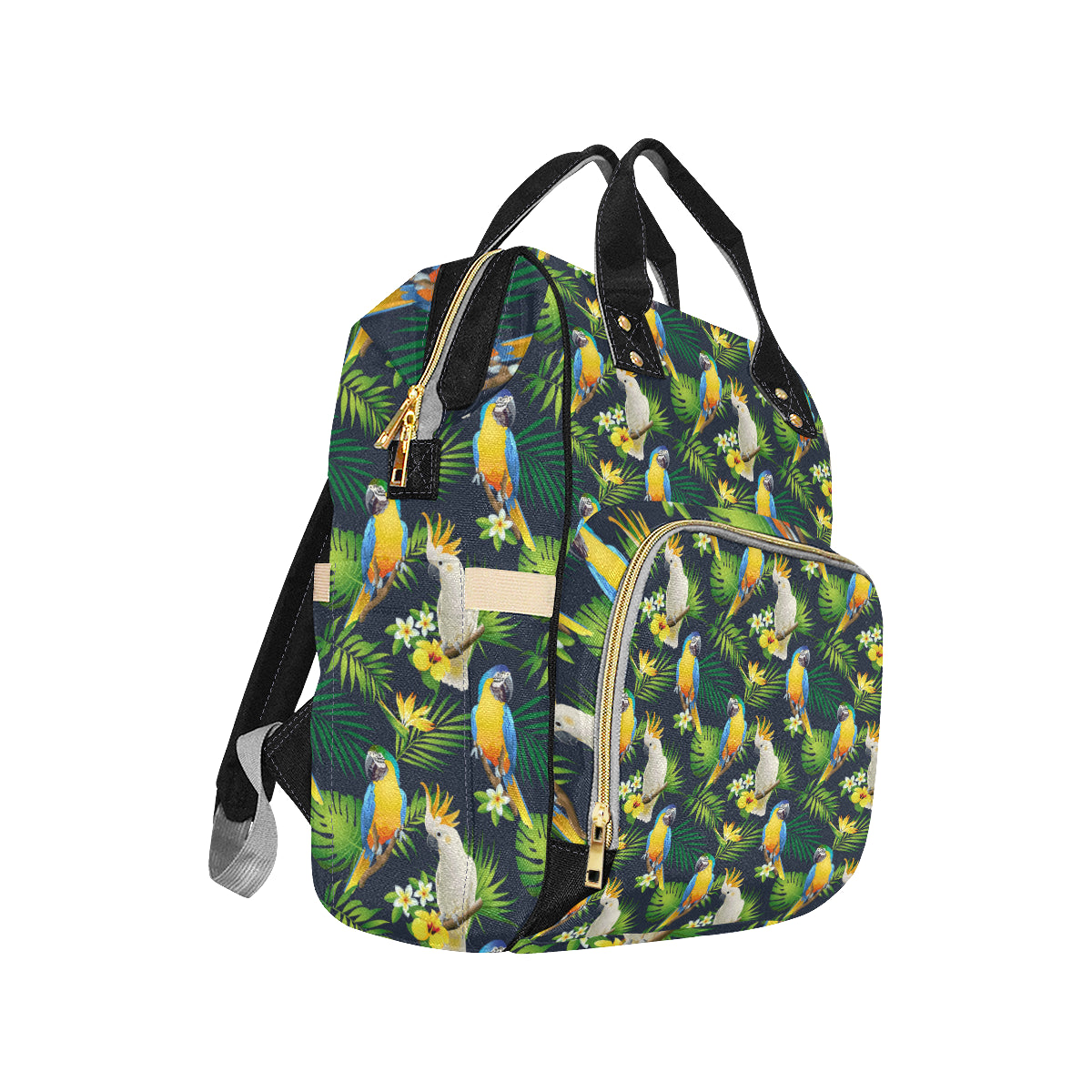 Parrot Pattern Print Design A03 Diaper Bag Backpack