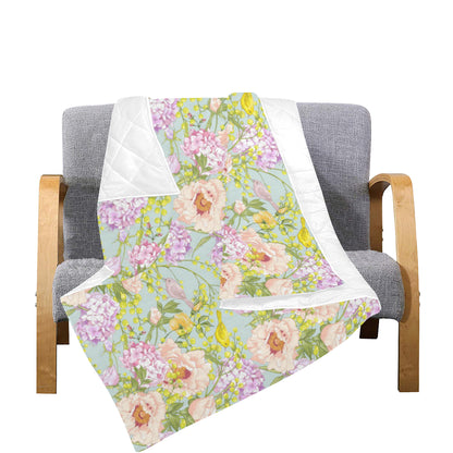 Hydrangea Pattern Print Design HD02 Premium Quilt
