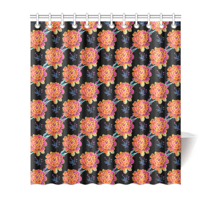 Marigold Pattern Print Design MR04 Shower Curtain