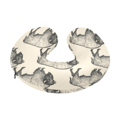 Bison Pattern Print Design 02 U-Shaped Travel Neck Pillow