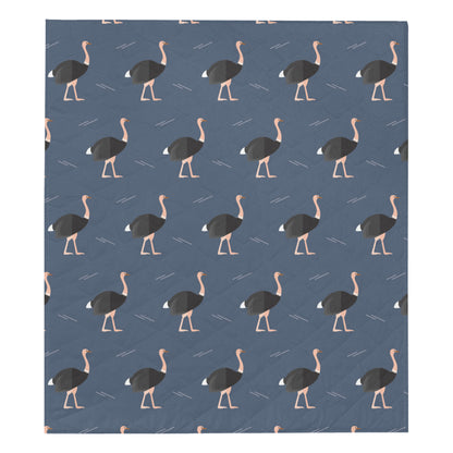 Ostrich Pattern Print Design 04 Premium Quilt
