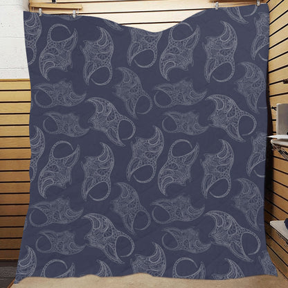 Manta Ray Pattern Print Design 01 Premium Quilt