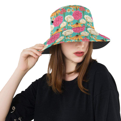 Summer Floral Pattern Print Design SF07 Unisex Bucket Hat