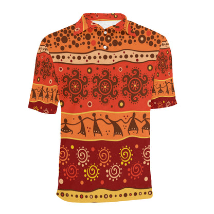 African Pattern Print Design 04 Men Polo Shirt