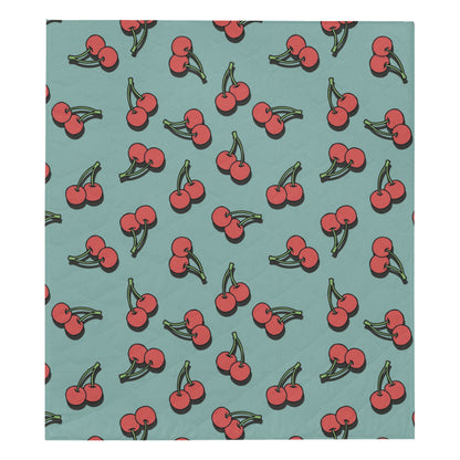 Cherry Pattern Print Design CH03 Premium Quilt