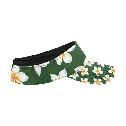 White Plumeria Pattern Print Design PM020 Unisex Sun Visor