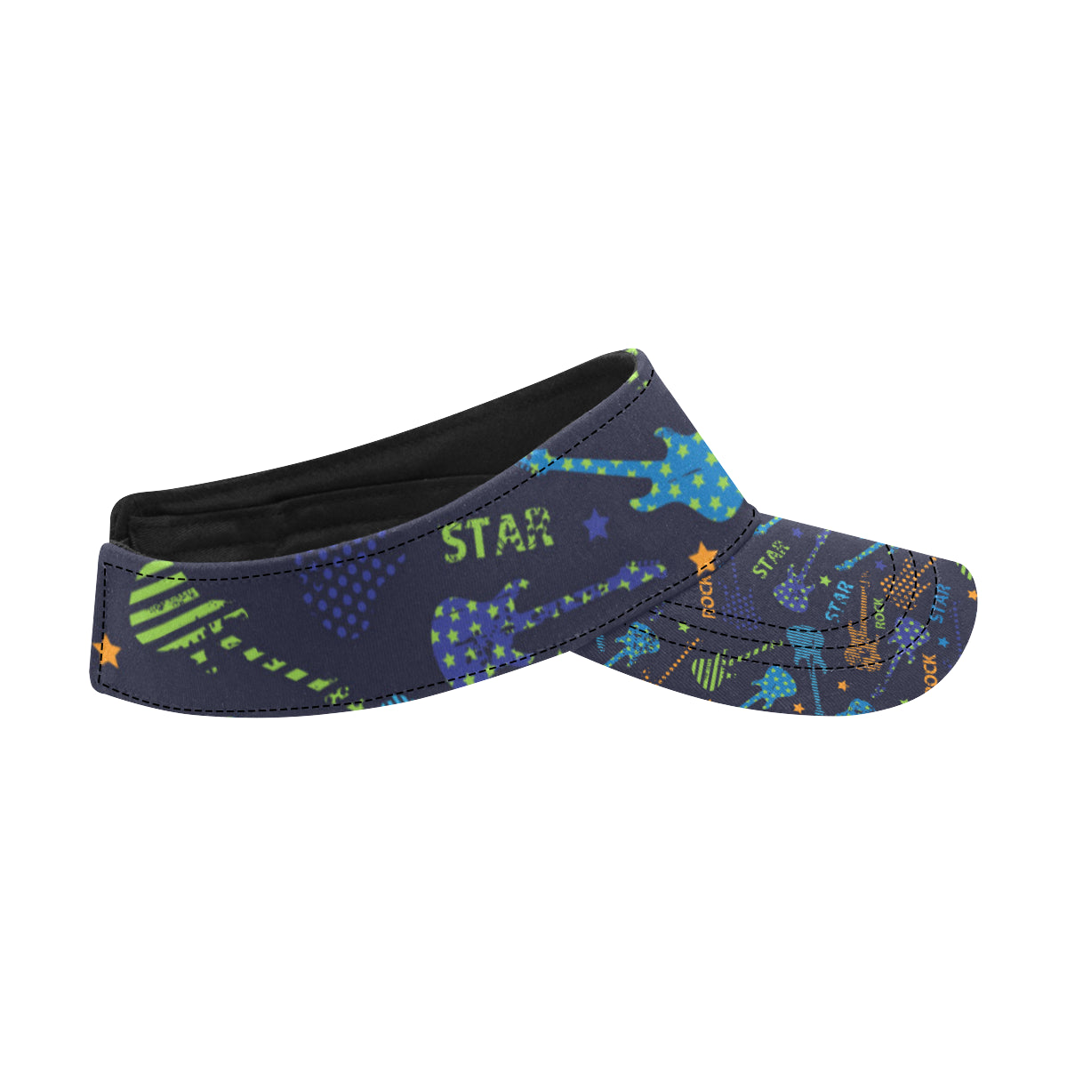 Rock and Roll Pattern Print Design A04 Unisex Sun Visor