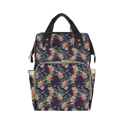 Pear Pattern Print Design PE02 Diaper Bag Backpack