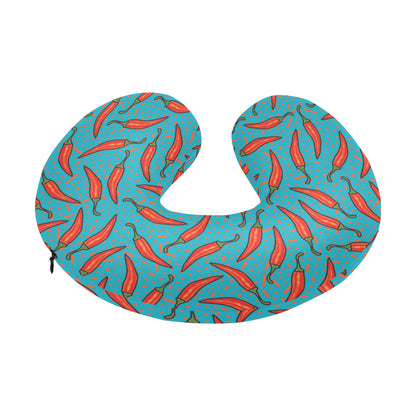 Chilli Pepper Pattern Print Design 05 U-Shaped Travel Neck Pillow
