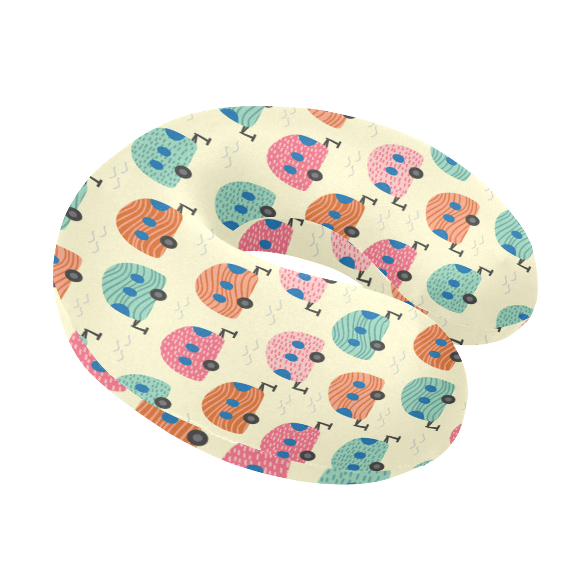Camper Pattern Print Design 06 U-Shaped Travel Neck Pillow