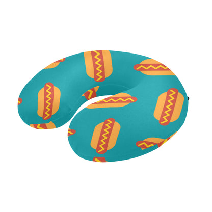 Hot Dog Pattern Print Design 03 U-Shaped Travel Neck Pillow