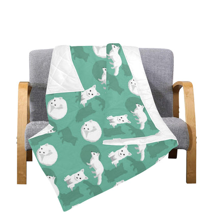 Arctic Fox Pattern Print Design Premium Quilt