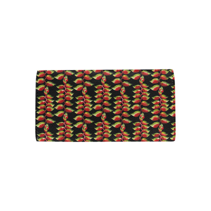 Heliconia Pattern Print Design HL05 Women's Trifold Wallet