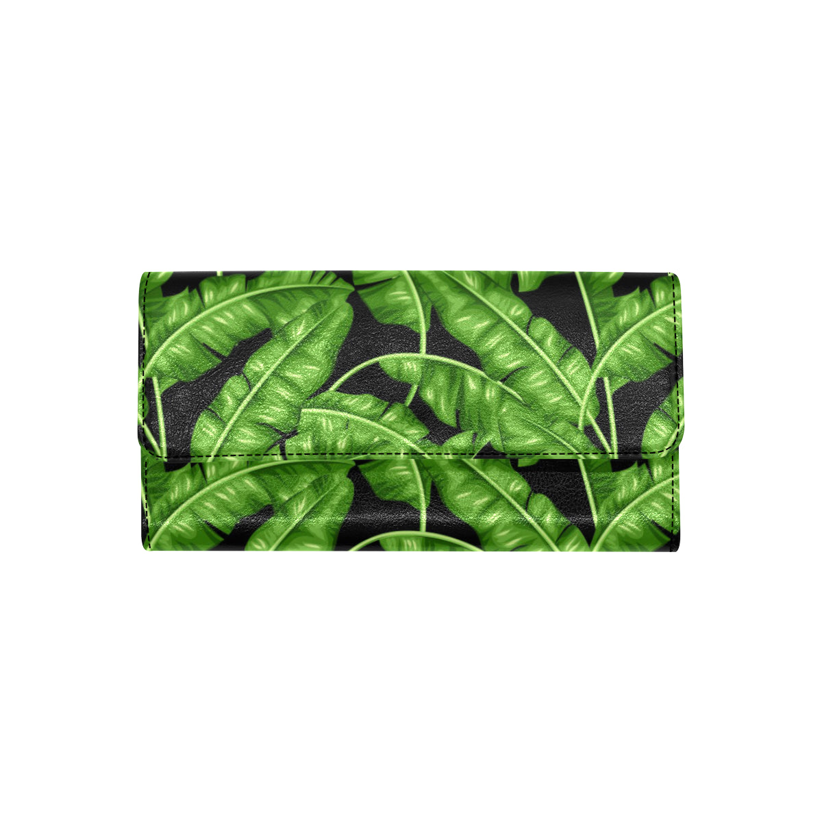 Banana Leaf Pattern Print Design BL01 Women's Trifold Wallet