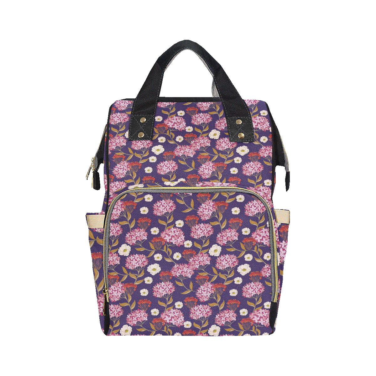 Hydrangea Pattern Print Design HD010 Diaper Bag Backpack