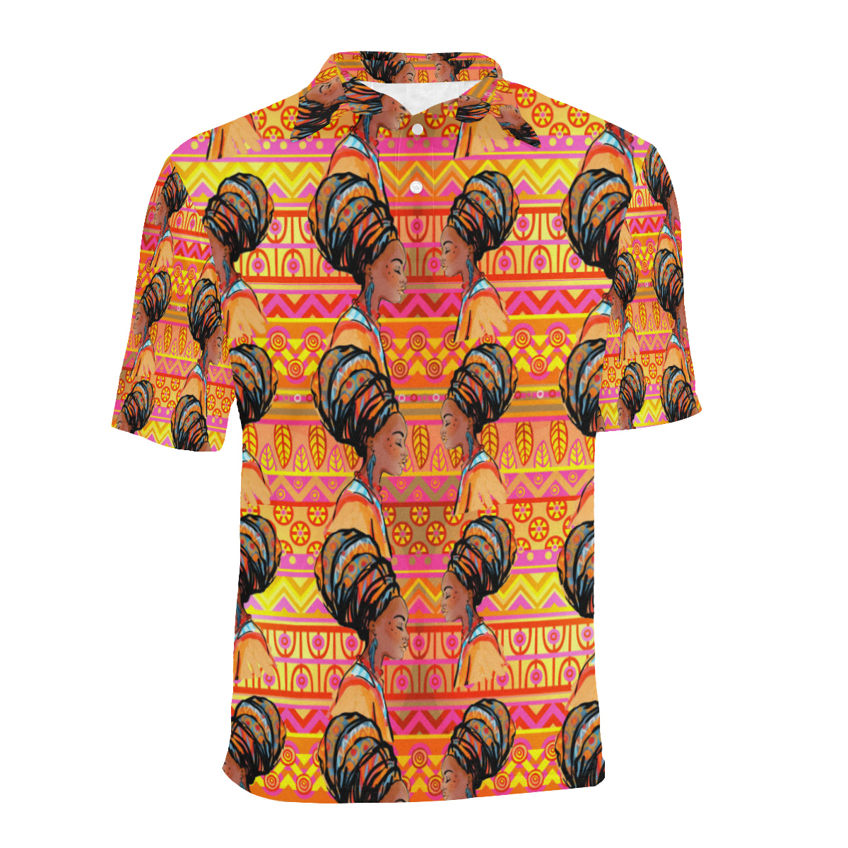 African Girl Aztec Men Polo Shirt