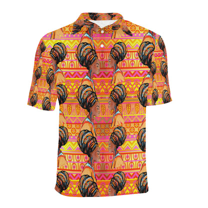 African Girl Aztec Men Polo Shirt