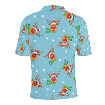 Reindeer cute Pattern Print Design 02 Men Polo Shirt