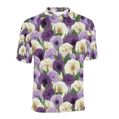 Lisianthus Pattern Print Design LT01 Men Polo Shirt