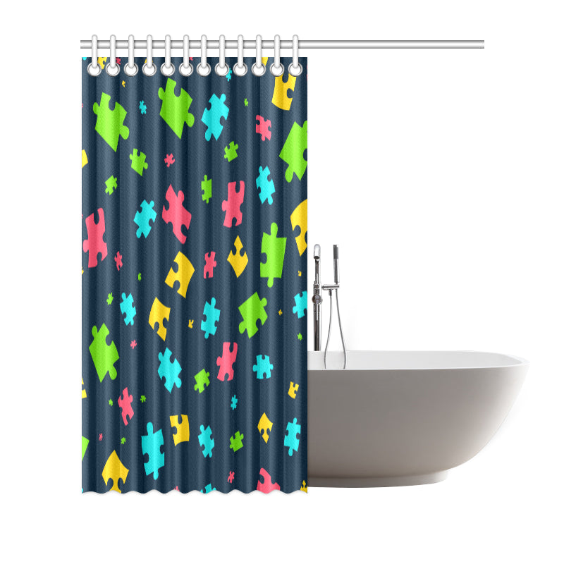 Autism Awareness Colorful Design Print Shower Curtain