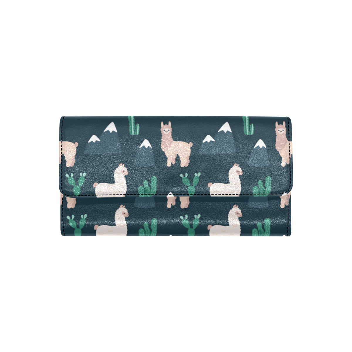 Llama Pattern Print Design 06 Women's Trifold Wallet