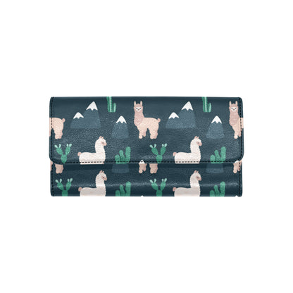 Llama Pattern Print Design 06 Women's Trifold Wallet