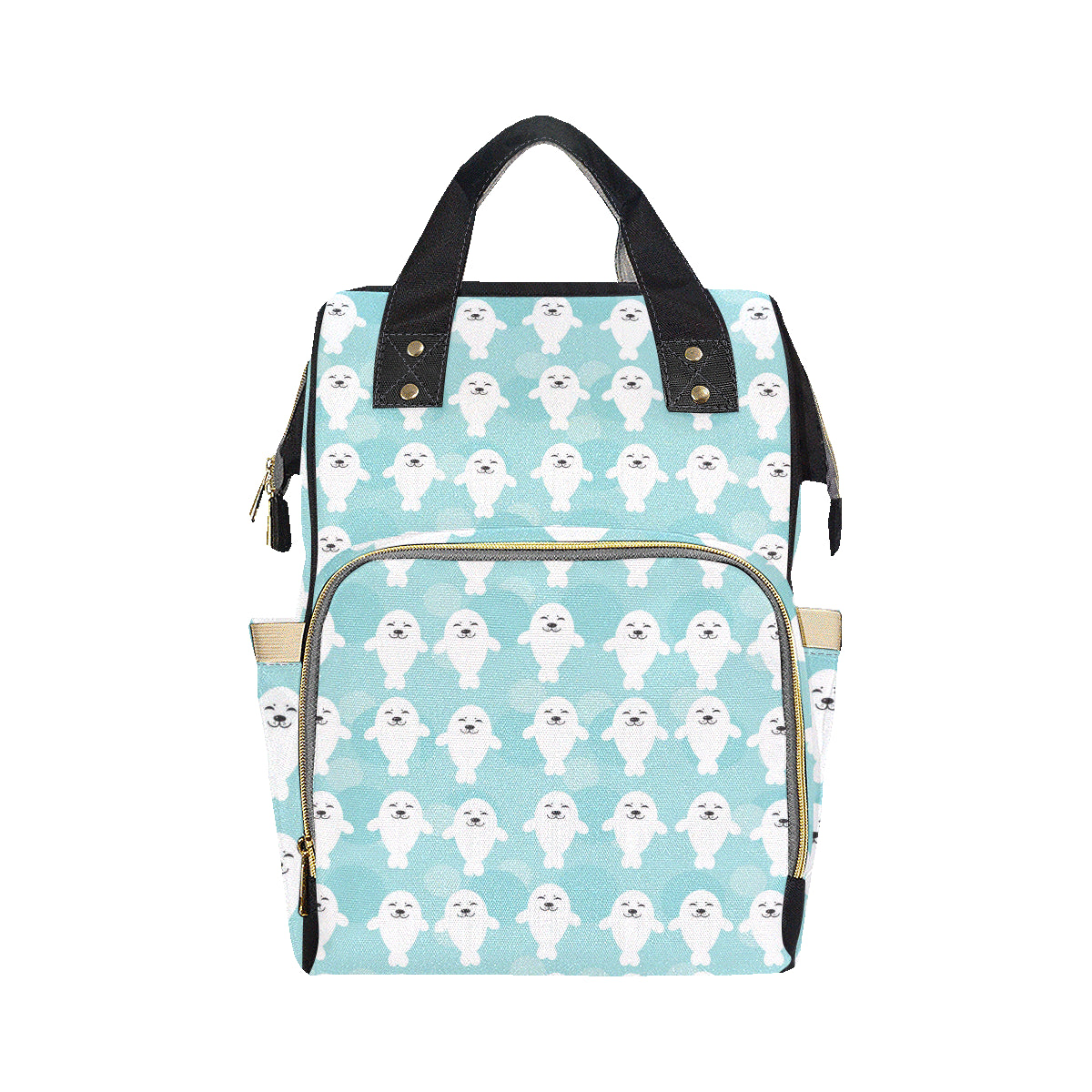 Sea Lion Baby Pattern Print Design 01 Diaper Bag Backpack
