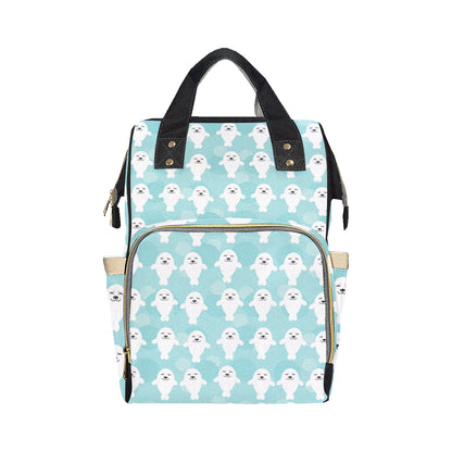 Sea Lion Baby Pattern Print Design 01 Diaper Bag Backpack