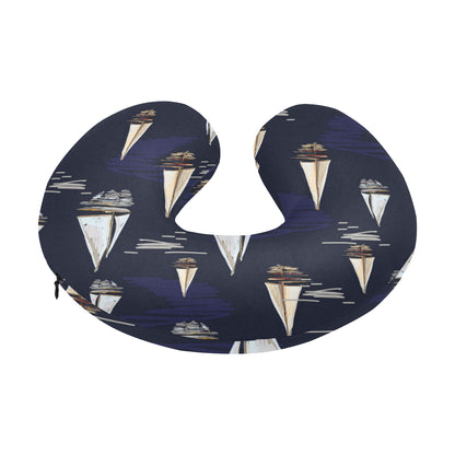 Sailing Ships Pattern Print Design A05 U-Shaped Travel Neck Pillow