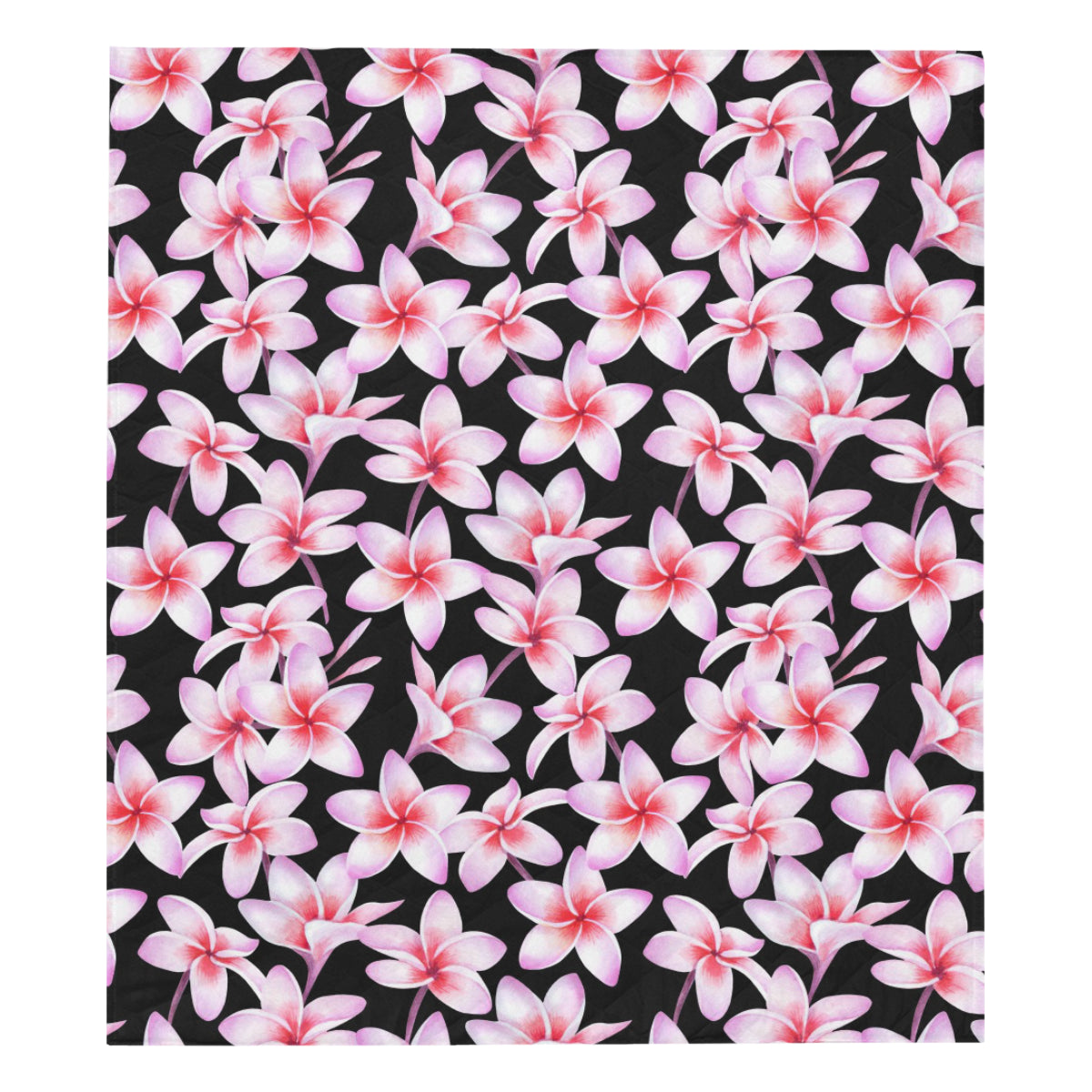 Pink Plumeria Pattern Print Design PM09 Premium Quilt