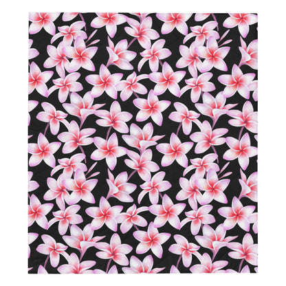 Pink Plumeria Pattern Print Design PM09 Premium Quilt