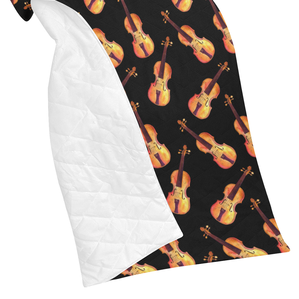 Violin Pattern Print Design 04 Premium Quilt