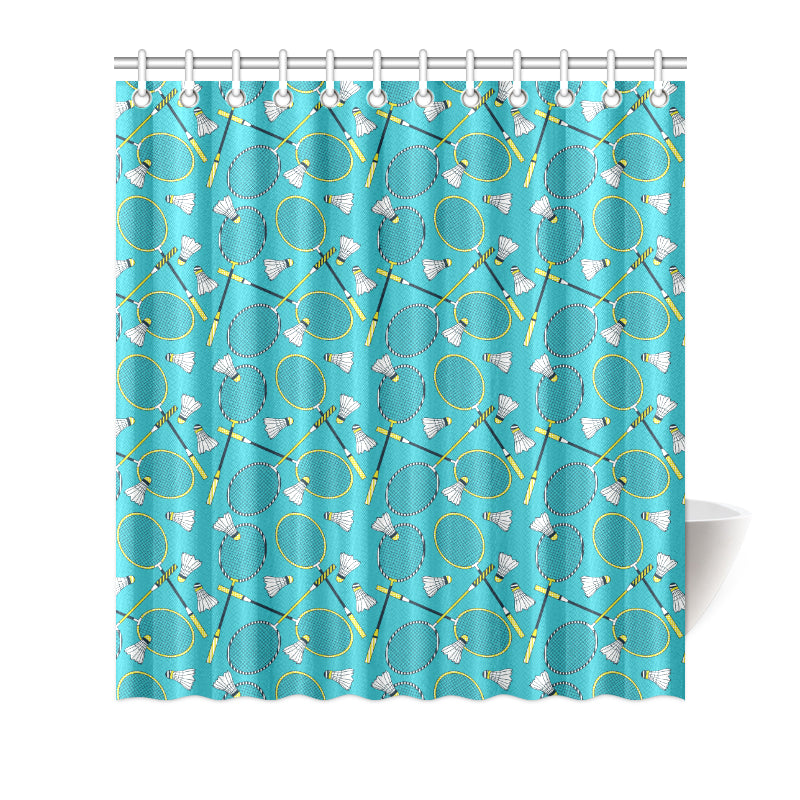 Badminton Pattern Print Design 06 Shower Curtain