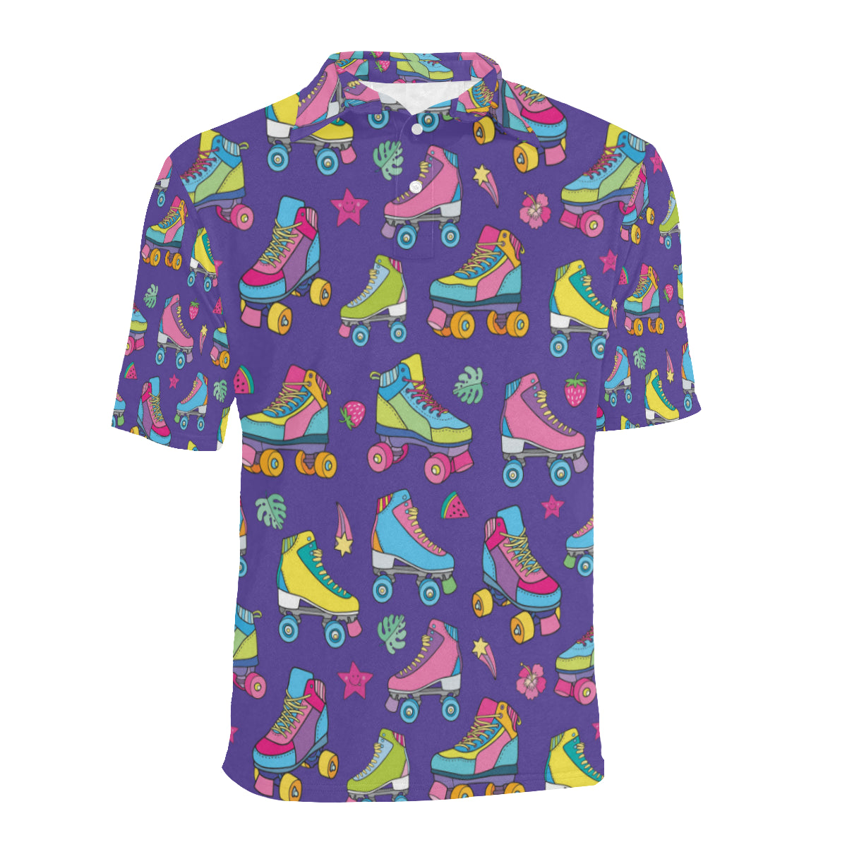Roller skate Colorful Pattern Print Design A05 Men Polo Shirt