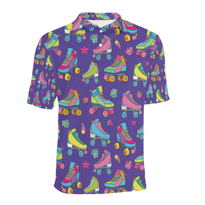 Roller skate Colorful Pattern Print Design A05 Men Polo Shirt
