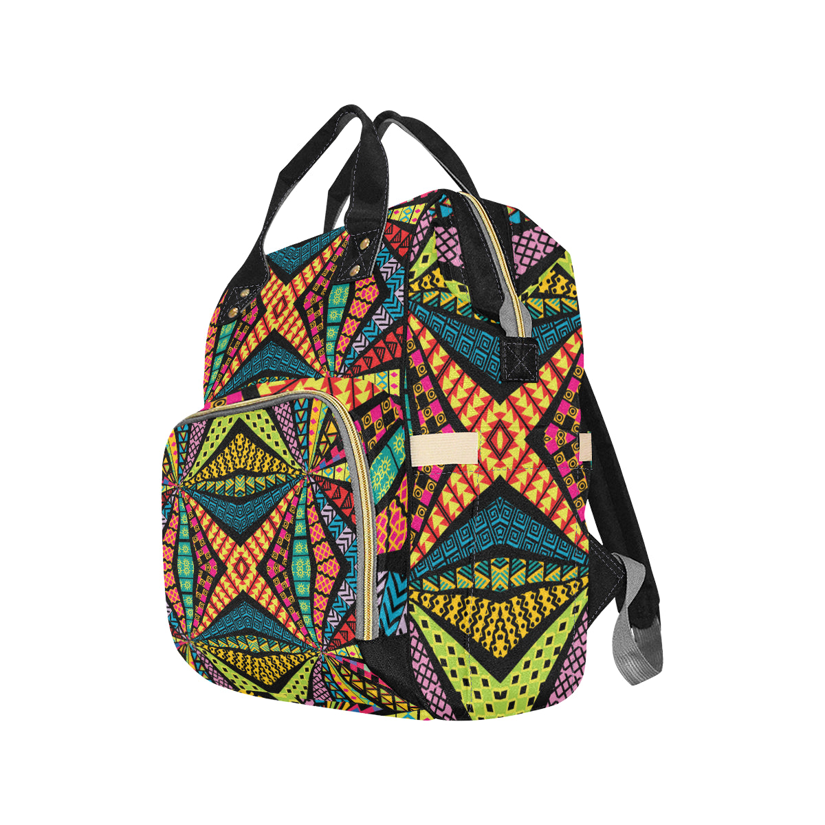 Kaleidoscope Pattern Print Design 05 Diaper Bag Backpack