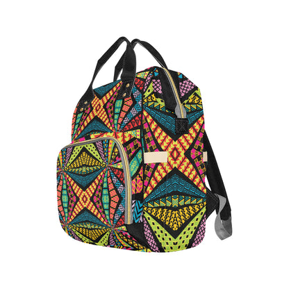 Kaleidoscope Pattern Print Design 05 Diaper Bag Backpack