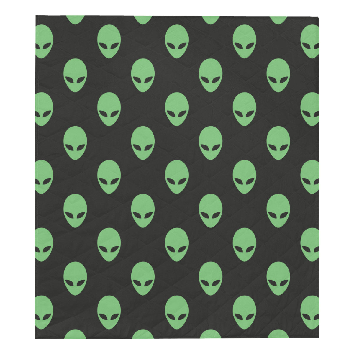 Alien Green Neon Pattern Print Design 01 Premium Quilt
