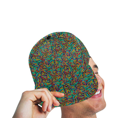 Psychedelic Trippy Floral Design Snapback Cap