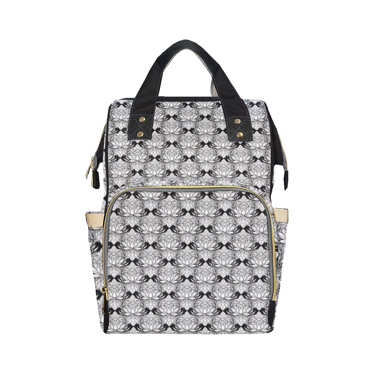 Lotus Mandala Print Pattern Diaper Bag Backpack