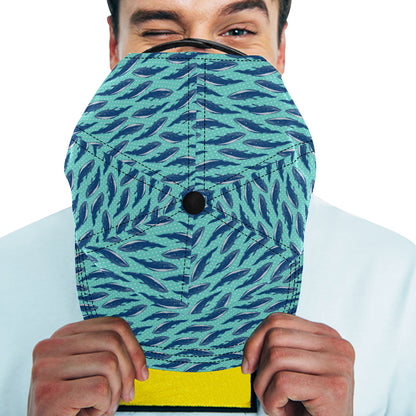 Whale Polka Dot Design Themed Print Snapback Cap