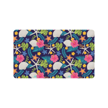 Beach Seashell Floral Theme Rubber Doormat