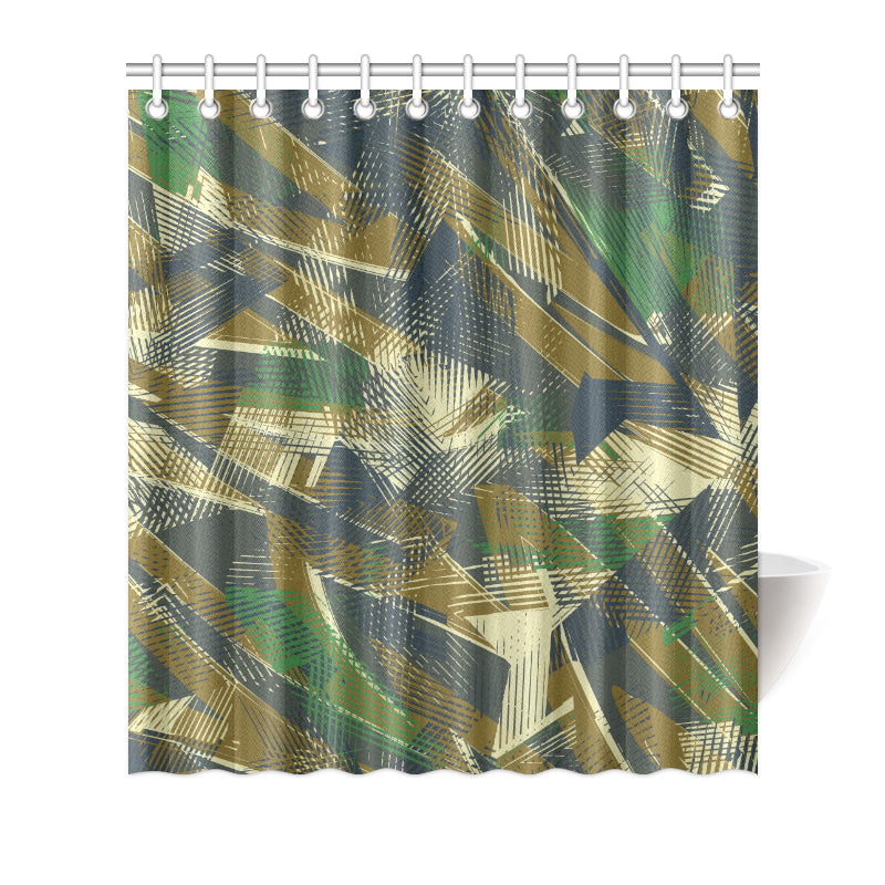 Military Camouflage Pattern Print Design 01 Shower Curtain