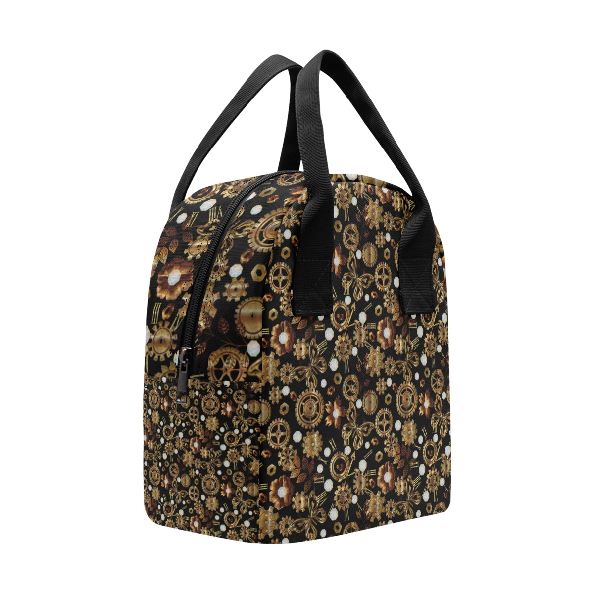 Steampunk Butterfly Design Themed Print Insulated Lunch Bag